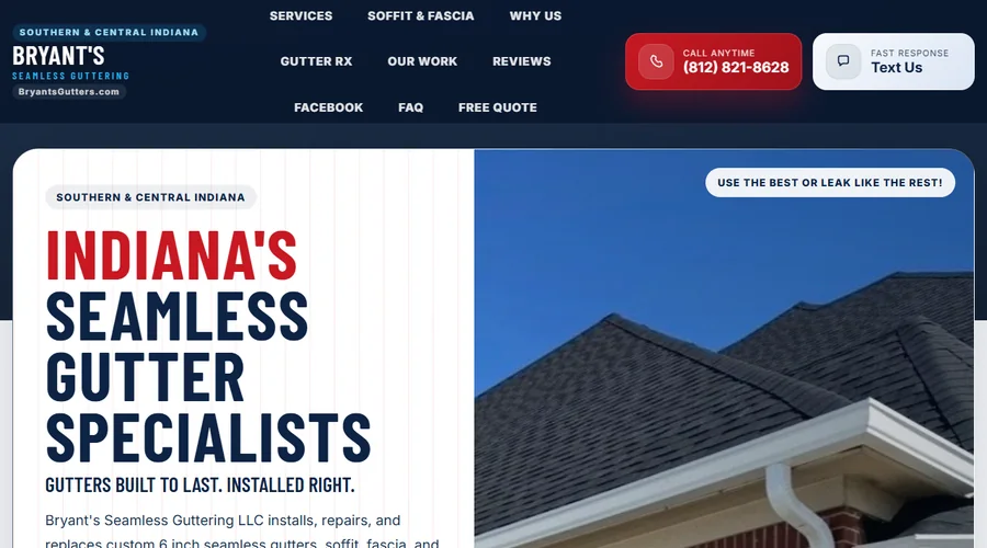 Bryant's Seamless Guttering homepage